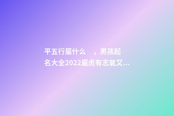平五行屬什么，男孩起名大全2022屬虎有志氣又睿智的男孩名字-第1張-觀點-玄機派